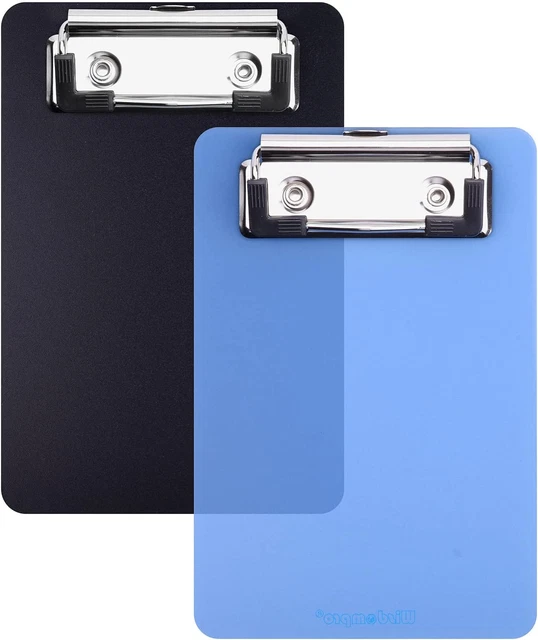 Mini Clipboard, Wisdompro 2 Pack 4" X 6" Small Clip Boards for Notepads, Memo Si