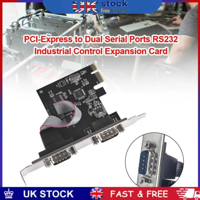 PCIe Serial Card PCI-Express to Dual Serial Ports RS232 Interface Expansion Card
