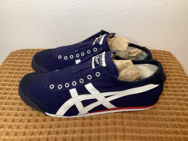 Asics Onitsuka tiger MEXICO 66 Men’s Size 8 Blue Slip On Sneakers Shoes D3K0N