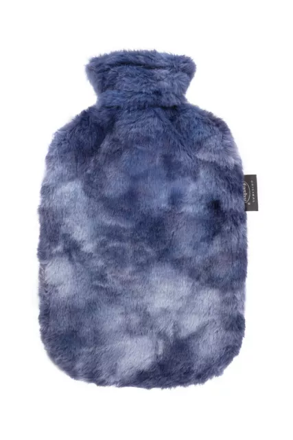 Fashy 67435 56 Bouillotte 2,0 L Avec Duveteuse Revêtement en Peluche Violet Bleu