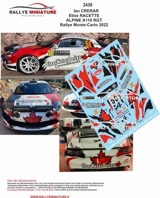 DECALS 1/12 REF 0429 ALPINE RENAULT A110 RAGNOTTI RALLYE