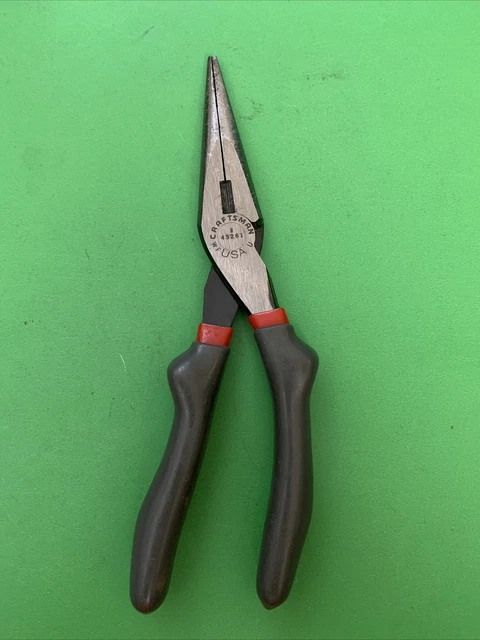 RARE Craftsman USA 8" Comfort Grip Long Nose Pliers Pistol-Grip Handle MPN 45261