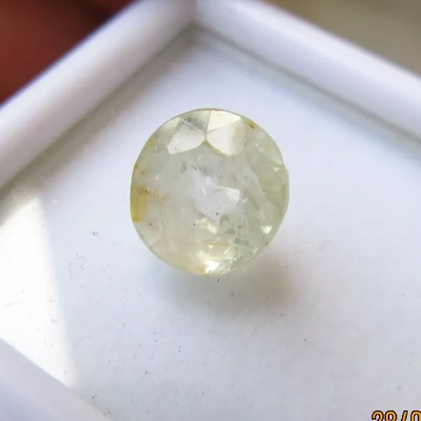 Lab Cert 2.92 Ct Natural Unheated 3.25rt Ceylon Yellow Sapphire Pukhraj For Guru