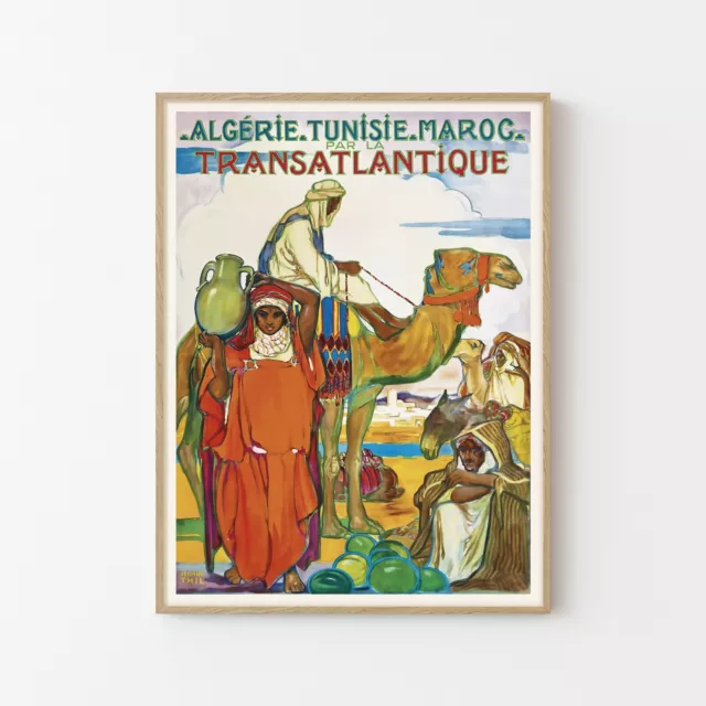 Algeria Tunisia Morocco Vintage Travel Poster Fine Art Print | Home Decor