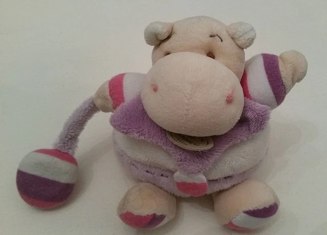 Doudou et compagnie hippopotame violet ballon boule grelot z'amigolos hochet Léo