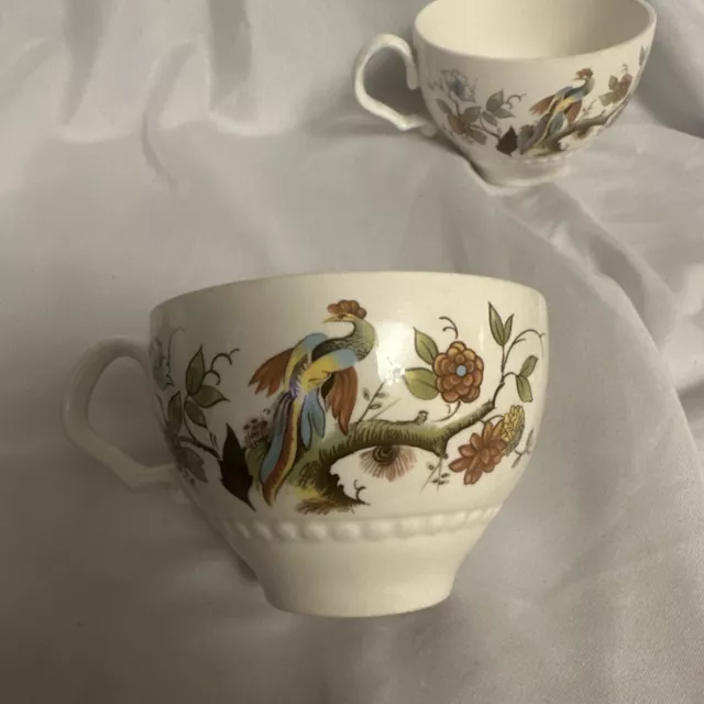 2 Vintage Royal Cauldon Bristol Ironstone Paradise Vintage Two Tea Cups 1960 2