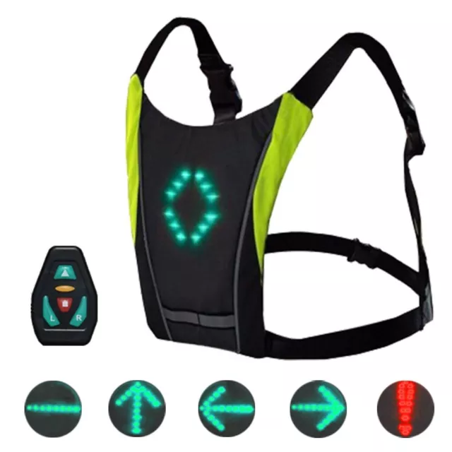Lightweight LED Reflective Backpack with Wireless Remote for Safe Cycling