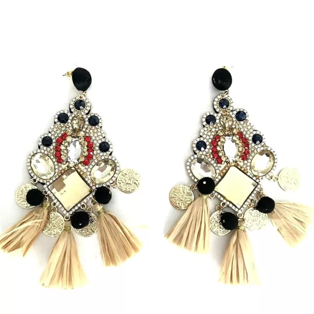earrings long dangle with rhinestone  Jewelry