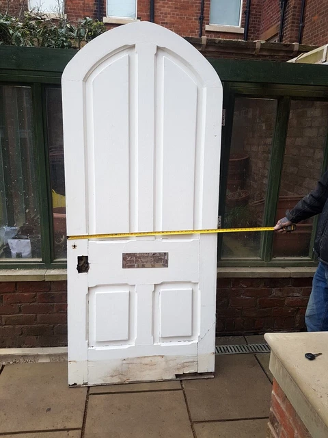 Reclaimed Large Oak Wooden Front Arched Door 89.5" x 38.75" x 2" inches . FY8