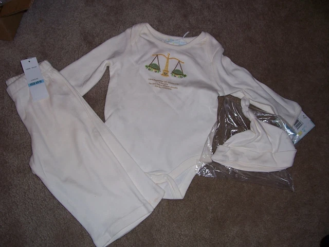 NWT Boys BABY HQ Libra Turtle Design 3 Piece Set Top / Pants /Hat 6-9 Months