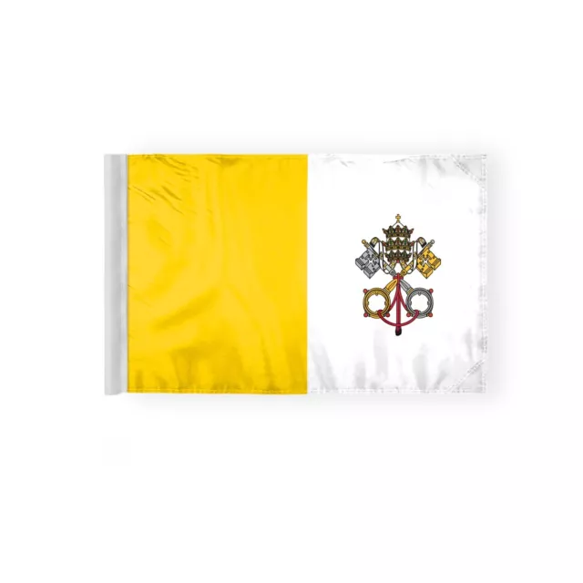 6"x9" Vatican City Papal Motorcycle Flag For 3/8 Mount Pole 2-Sided