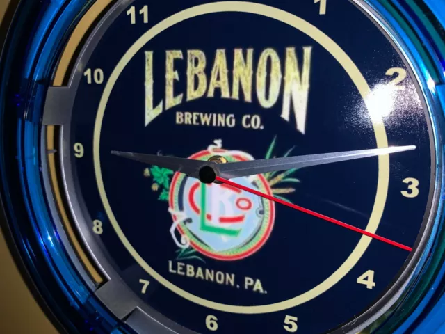 Lebanon Pennsylvania Beer Bar Man Cave Neon Wall Clock Advertising Sign 3