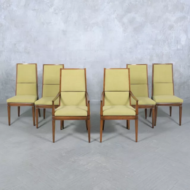 1960s Restored Vintage Modern Dining Chairs: Walnut Elegance Meets Comfort