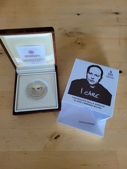 Vatikan 5 Euro PP Proof Don Lorenzo Milani  2023 Stempelglanz Proof
