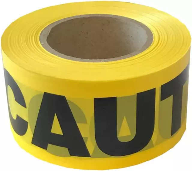 T15101 Bulk Pack 1.5-MIL Yellow Caution Barricade Tape, 3 In. X 1000 Ft. Roll, 1