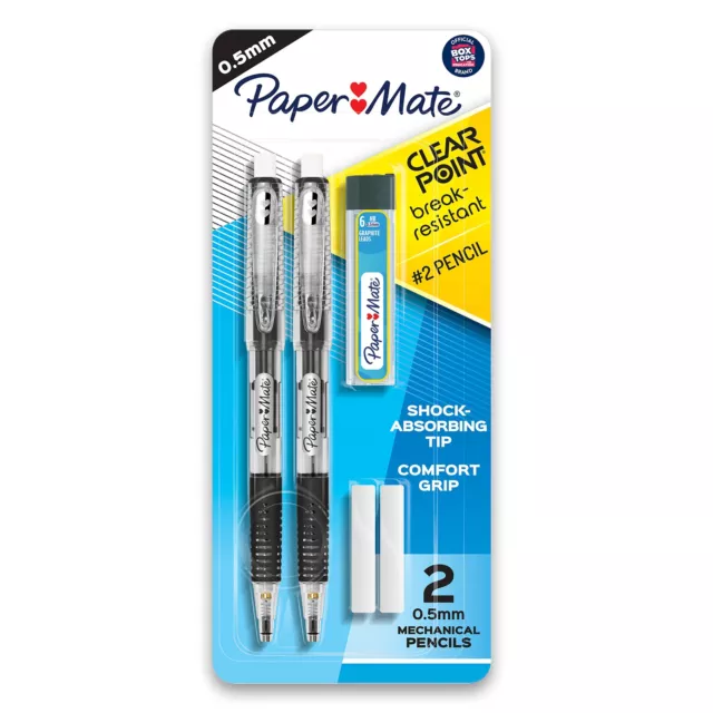 Clearpoint Break-Resistant Mechanical Pencils, HB 2 Lead (0.5mm), 2 Pencils (...