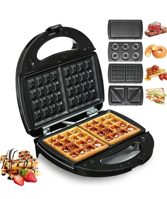 Waffle Maker 4 in 1 Sandwich Toaster 4 Slice Toastie Maker PaniniPress Grill