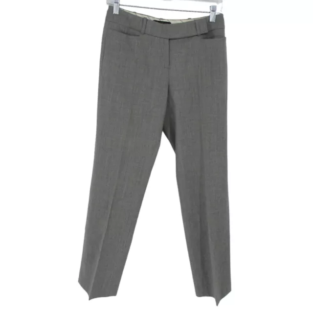 Talbots Signature Straight Leg Dress Pants Womens Size 2 Petite Wool Career Gray