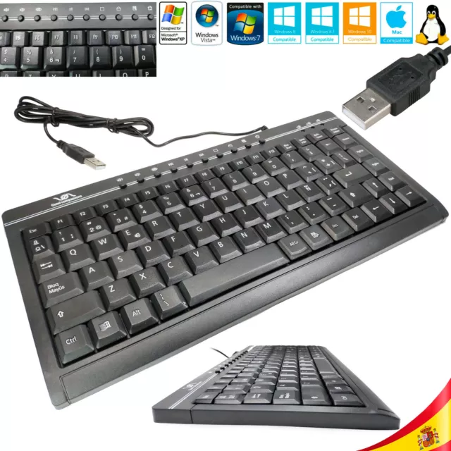 MINI CLAVIER ESPAGNOL Portable USB Multimédia PC Avec Lettre Ñ Windows Mac EUR 13,28 PicClick FR