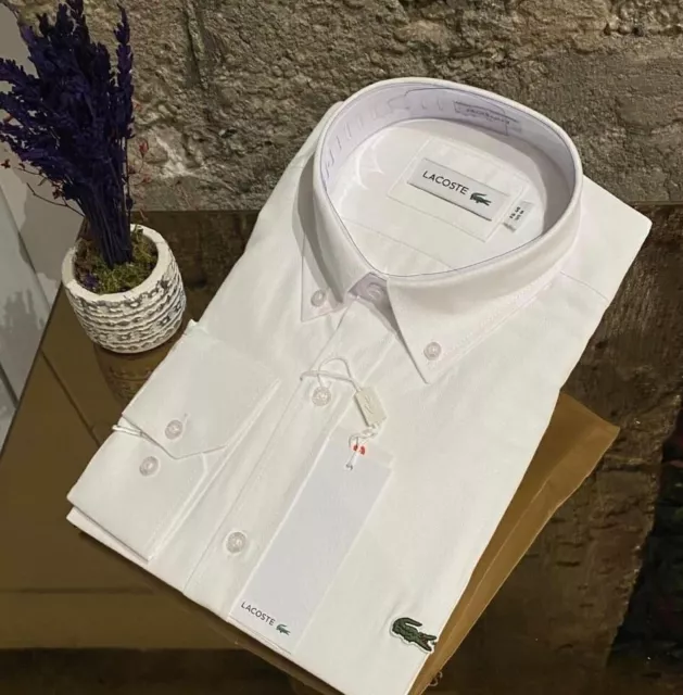 Lacoste Men's Regular Fit White Shirt Long Sleeve