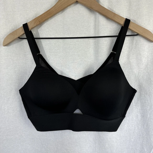 SPANX BLACK WORKOUT To Waves Mesh Panel Sports Bra Women s Size S 14.80 PicClick