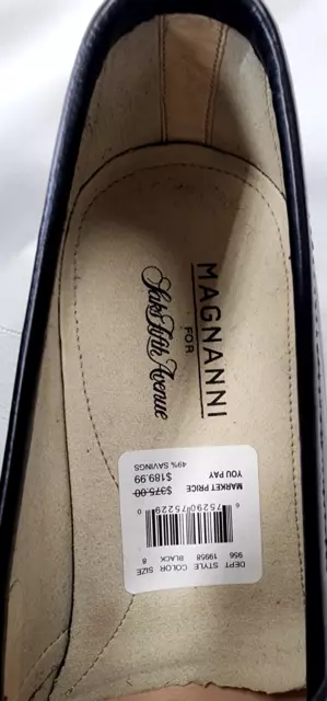 MAGNANNI SAKS FIFTH Avenue black leather dress shoes men's size 8 $30. ...