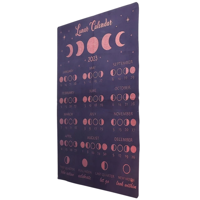 DECORATIVE WALL MOON Calendar 2024 Lunar Calendars Office Decorate 9.