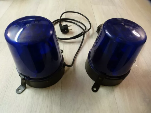 Lot de 2 jeux de lumiére Feu de police EUROLITE gyrophare bleu