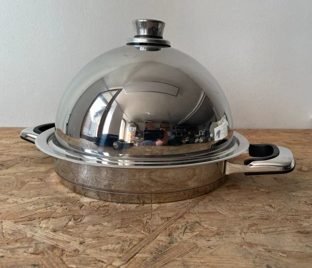 große Grillpfanne Bratpfanne mit Kuppeldeckel SONJA Garsysteme Thermocrom