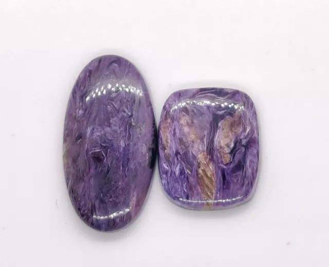 71 cts.Natural Lovely Russian Charoite Mix Cabochon Handmade Loose Gemstone Lot 2