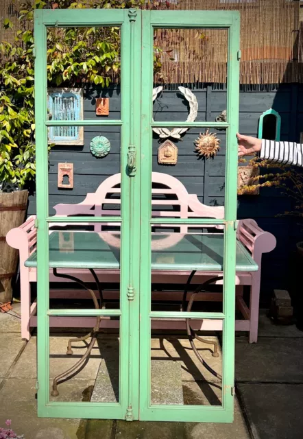 Antique French Windows, Architectural Salvage. Unglazed Re-Purpose With Mirrors?