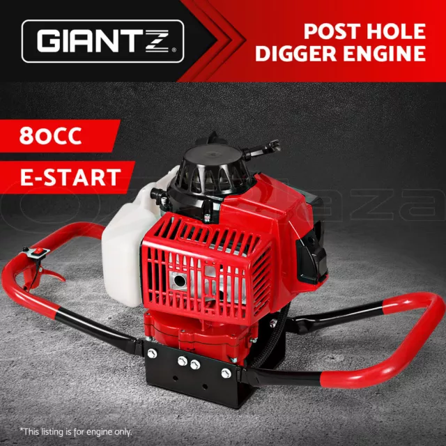 Giantz 80CC Post Hole Digger Diggers Only Motor Petrol Complete 80CC Earth Auger