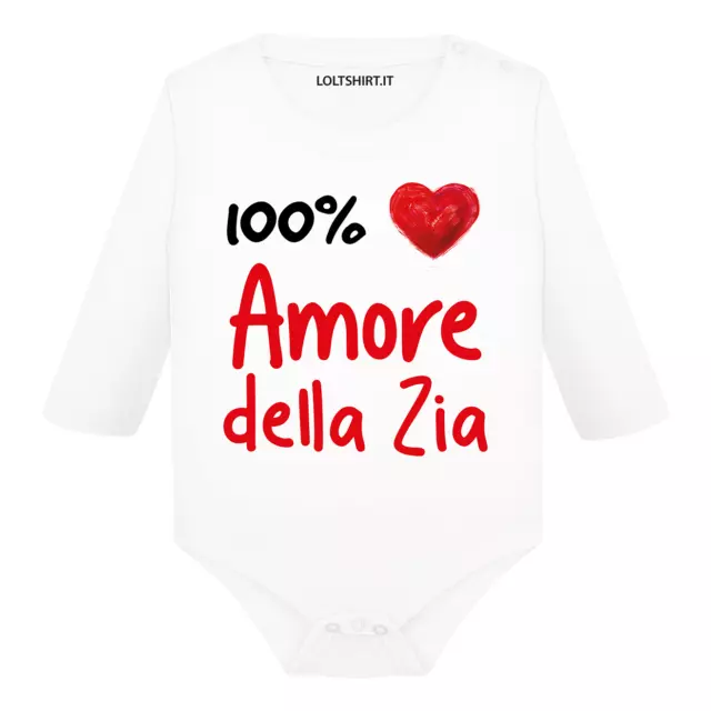 Body neonato 100% Amore della zia manica lunga idea regalo divertente