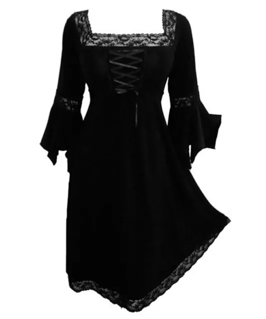 Womens Party Gothic Evening Dress Size 12 14 16 18 20 22 24 26 28 NEW plus size