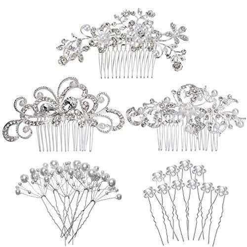 23 PCS Wedding Hair Comb Bridal Hair Accessories, Women Hair Side Comb...