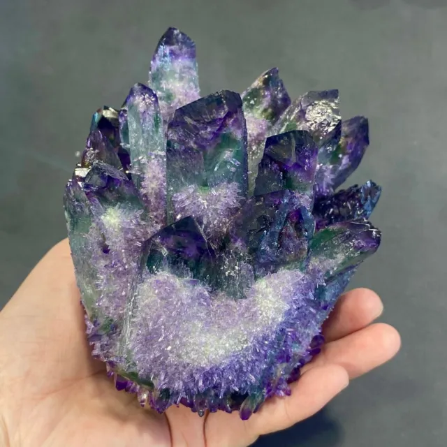 300g+ New Find Purple Phantom Quartz Crystal Cluster Mineral Specimen Healing