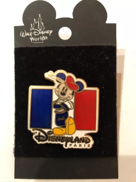 Disney Pin Disneyland Paris Flag Mickey Mouse Collector Pin