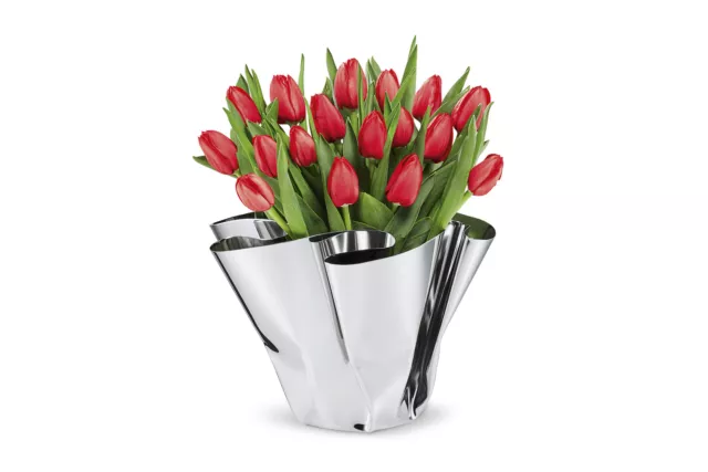 Philippi Margeaux Vase Edelstahlvase von Hand gefaltet  ideal für Tulpen Rosen D