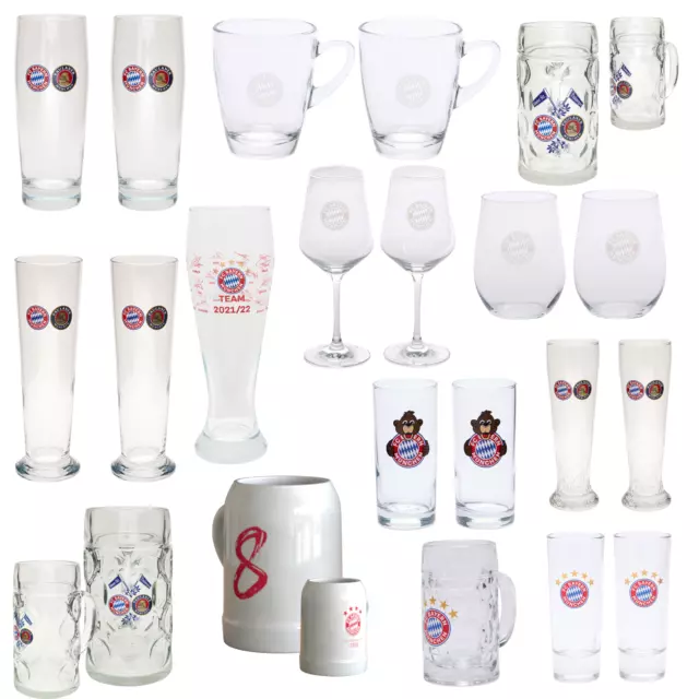 FC Bayern München Lot De 2 Verres à Bière Pilsglas 0,5L - Collection Officielle Avec Paulaner