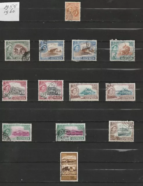 My dad's whole collection of old stamps from Cyprus [lc09] 1955 -1962.