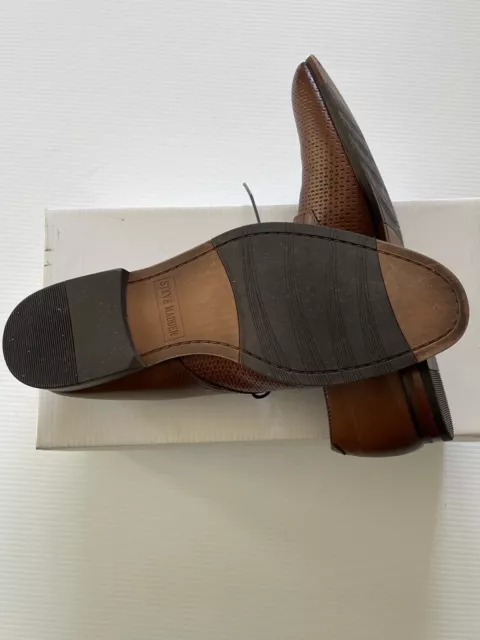 STEVE MADDEN MEN’S Cognac Leather Dress Shoes Size 8 $69.00 - PicClick
