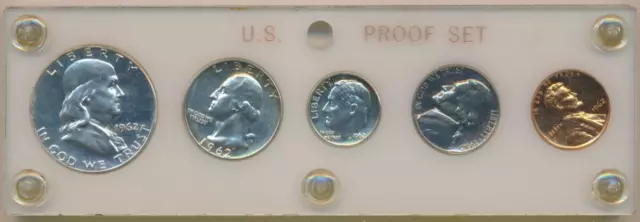 Us Mint Proof 5-Coin Set In Capital Holder Unc 1962