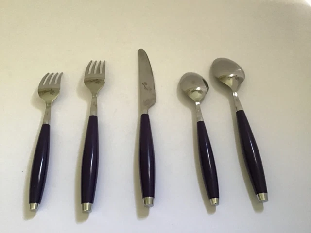 Fiestaware Dark Blue Flatware Silverware Dinner 5-piece Lot Set