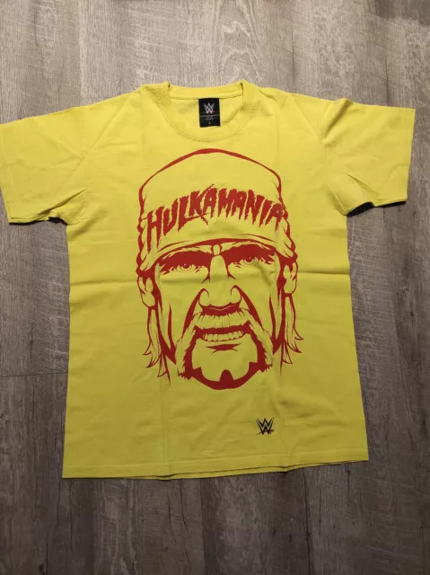 WWE Herren T-shirt Hulkamania Hulk Hogan Wrestling Wrestlemania WWF gelb Gr.L