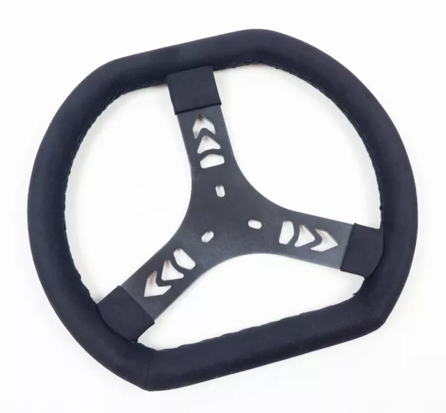 Flat Top & Bottom Suede Kart Steering Wheel