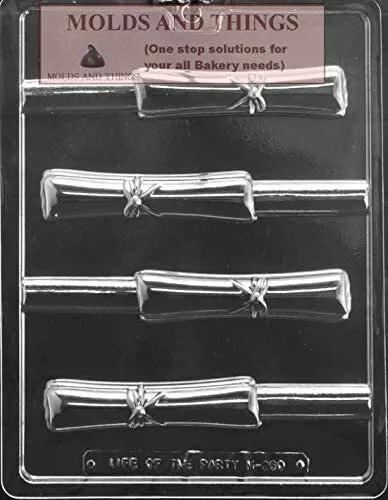 Diploma Graduate Graduation Pretzel Chocolate Candy Soap Mold