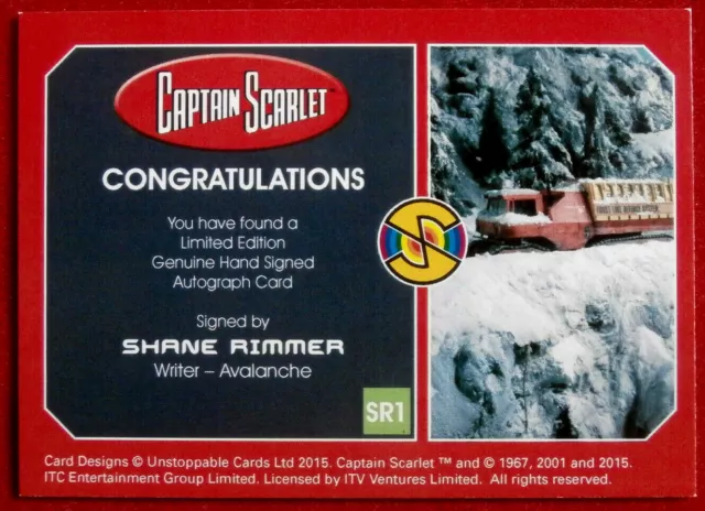 CAPTAIN SCARLET - Shane Rimmer - Hand-Signed Autograph Card - LIMITED EDITION 2