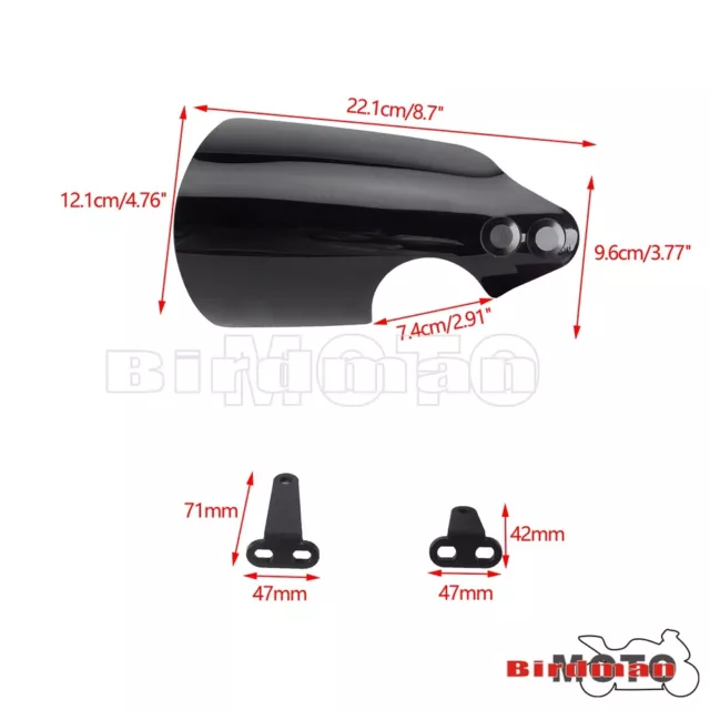 Motorcycle Hand Guard Wind Deflector Protector Shield For Harley Softail Black 2