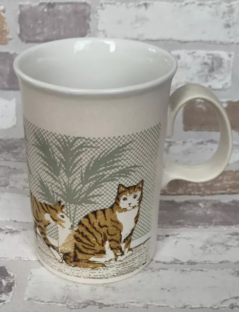 VINTAGE  DUNOON CERAMICS STONEWARE CATS  MUG Made In Scotland Only Displayed