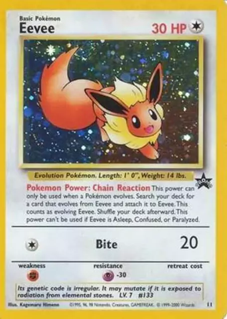 Eevee - 11 - Pokemon Holo Promo Wizards Black Star Promos Card LP